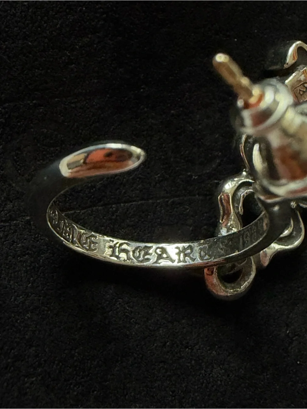 Chrome Hearts Silver #5 Dagger Hoop Earring